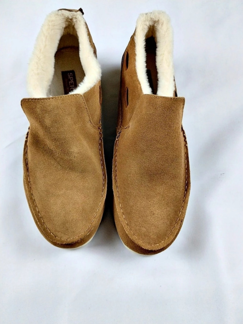Sperry Moc-Sider Suede Brown Fleece-Lined Boots Men's US 9M